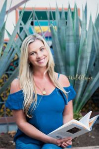 Wildflower Studio Photography, www.wildflowerstudiophoto.com/blog, Photo Shoot, Northern California, Southern California, Branding session, Branding photographer, headshot, portrait, book, smiles, blue, cactus, reading, author